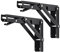 YUMORE Support d' Étagère Pliable 200mm,2 Pièces Équerres Pliantes Charge Lourde Equerre Etagere Murale Noir Console Rabattable pour Table Garage Cuisine Chambre, Charge Maximale 136kg