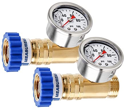 MEASUREMAN Bleifreier Messing Wasserdruckminderer, Gartenschlauch Druckminderer, Druckminderer mit Druckfeder, für Wohnmobil, Wohnmobil, Anhänger, Garten, Sanitärsystem, 2 Stück