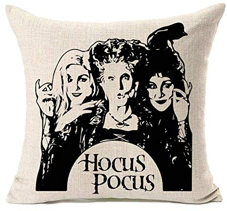 MFGNEH Hocus Pocus Farmhouse Halloween Kissenbezüge, 50,8 x 50,8 cm, Halloween-Dekoration, Sanderson, Schwestern, Kissenbezug für Sofa, Halloween-Dekoration