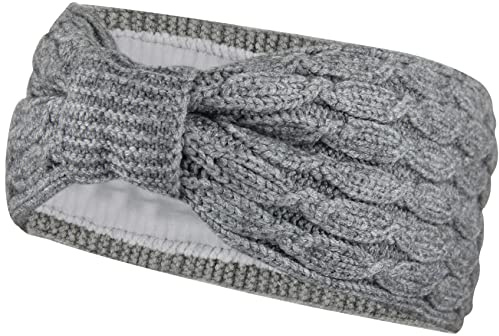 Frentree Stirnband Damen, Strick Haarband im Twist Knoten Schleife Design, Ohrenschützer Mädchen mit weichem Fleece Innenfutter