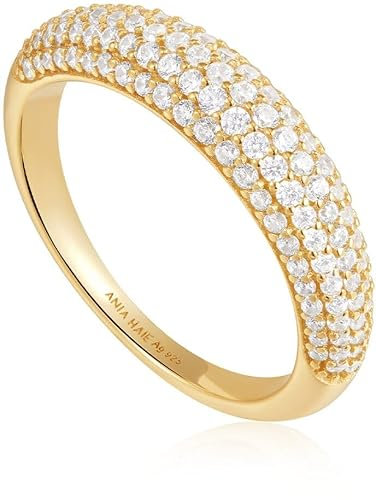 ANIA HAIE Damen-Damenring 925er Silber Zirkonia 52 Gold 32026308
