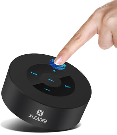 Xleader Mini Bluetooth Lautsprecher, Klein Musikbox, Touch Design, Unterstützt Aux-Eingang, Micro SD, 5W Kristallklarer Klang&Reicher Bass, 15H Spielzeit (Geschenkbox verpackt) Schwarz