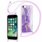 ZhuoFan Coque avec Cordon pour iPhone 8/7/iPhone SE 2022/2020 4,7 avec Motif Marbre Violet Case, Aesthetic Silicone étui avec Collier Corde Souple TPU Antichoc Housse de Protection pour Femmes, 13