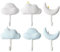 6 Pièces Nuage Lune Forme Crochets Muraux Maison Support De Rangement Serviettes Articles Divers Cintres Muraux Cuisine Salle De Bains Mural Porte-Manteau Porte-clés