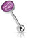 beyoutifulthings Zungen-piercing 2 Kugeln 5/7-mm PARTY GIRL Silber Lila Piercing-s Chirurgenstahl Barbell-s Stab-länge 16-mm