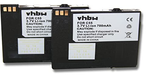 vhbw 2X Akku kompatibel mit Siemens Gigaset SL560, SL555, SL56, SL3 Professional, SL55, SL550 schnurlos Festnetz Telefon (700 mAh, 3,7 V, Li-Ion)