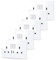 JIMEIDA 5 Pack White Double Switched Power Socket with USB A and Type C Charging Ports 13 Amp Crystal Glass Panel Wall Outlet Electric Socket