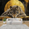 PaxGloz Fototapete Wolf Tapete Gold Mond Tapeten Vliestapete Modern Wandtapete Wohnzimmer Schlafzimmer Kinderzimmer Wanddeko Motivtapeten 500 x 280 cm (B x H)