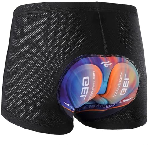 Ulhnei Bike Shorts Men Cycling Underwear MTB Liner 5D Padded Gel Mountain Bicycle Quick-Drying Shockproof Breathable Black