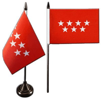 Digni® Drapeau de Table Espagne Madrid, Mini Drapeau - 10 x 15 cm