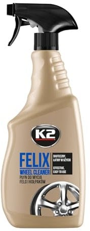K2 Felix Felgenreiniger, kraftvoll und ergiebig, entfernt Bremsstaub, Gummi- und à–lrückstände effektiv, mit Korrosions Schutz, 770ml