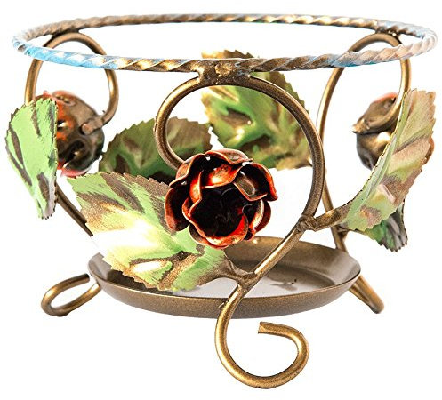 Cache-pot portapiante en fer forgé décoré à la main 17 cm Fabriqué en italya