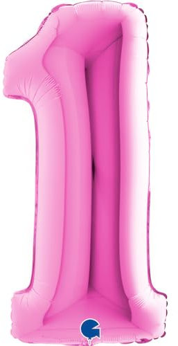 Grabo XXL Riesen Zahlen Folienballon 102 cm (40) Farbauswahl – Perfekte Deko für Geburtstage, Jubiläen & Feiern – Happy Birthday Party-Highlight - für Helium und Luft! Wiederverwendbar! (Pink, 1)