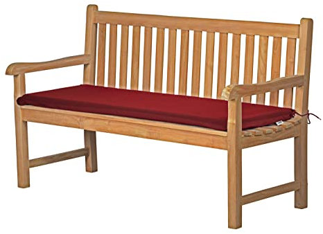 Bankauflage Bankkissen Bankpolster Gartenbankauflage Polsterauflage Sitzauflage Sitzkissen Gartenbank 130 x 40 cm rot Bordeaux hochwertig Made in Germany