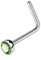 Paula & Fritz® L-Form Nasen-Piercing Nasenpiercing-s Nose für Nasenfluegel als Nasenschmuck Nasenstecker Nostril Edelstahl Chirurgenstahl 316L Zirkoniaspitze Grün