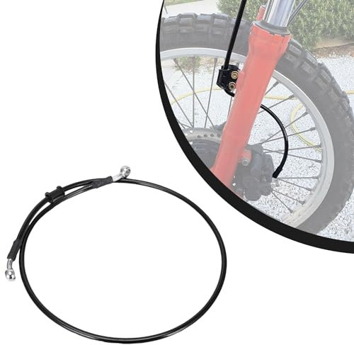 80cm Motorrad Bremsschlauch,Motorrad Stahlflex Bremsleitung Hydraulische Bremsleitung Vorne und Hinten für Pit Bike Dirt Bike Enduro Motocross ATV Quad-Schwarz