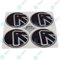 4 x YOU.S Nabenkappen Silikon Aufkleber 54,0 mm - schwarz silber Pfeil Logo selbstklebend
