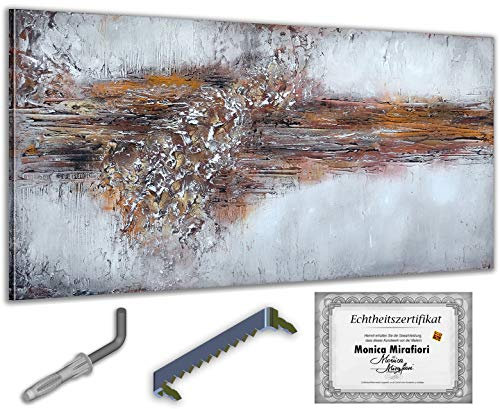 Monica Mirafiori I 100% HANDGEMALT I Gemälde Absorption I 140x70cm | Gemälde Handgemalt | Acrylgemälde | Sehr Großes Acrylbild I Moderne Kunst I Kunstbilder