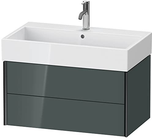 Duravit XViu 4336 Waschtischunterbau wandhängend, 2 Schubkästen, für Waschtisch Vero Air 235080, 784x454 mm, Farbe (Front/Korpus): schwarz matt/dolomiti Grey hgl - XV43360B238
