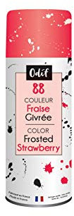 Odif - Vernis Coloré Givré dépoli Aspect Mat en Spray - Couleur Définitive Tous Supports - Application Facile et Homogène - Séchage Rapide - Fabriqué en France - Spray 125 ml, Fraise