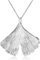 MATERIA Gingko Blatt Kettenanhänger Silber 925 Damen mit Halskette KA-277-Silber_K22-45 cm