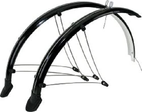 P4B | 24 Zoll Fahrrad Schutzblech Set in Schwarz | 56 mm Breite | Mit elektronischen Kontaktstreifen