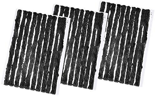 ETOPARS 30 pièces Réparation de Pneus sans Chambre Bande Crevaison Kit Cordes Prise Courant Caoutchouc Outil Rétablissement Voiture Noir 100mm x 3.5mm