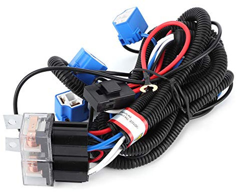 Verkabelung des Scheinwerfer Relais, arbeitsscheinwerfer Kabelbaum zusatzscheinwerfer des H4 Scheinwerfer kabelsatz Relais adapter 4 Lichter erhöhen die Helligkeit Zubehör für das Auto(12V 50w 40A)