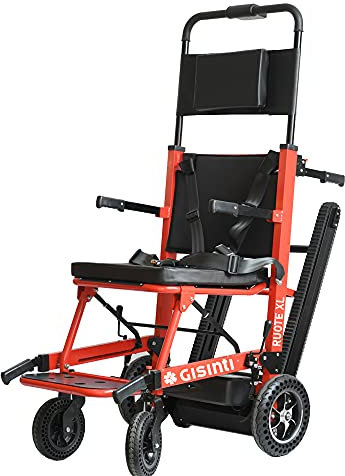 Gisinti Sedia Motorizzata Montascale, Montascale per disabili Elettrico, Sali Scendi scale Sedia a Rotelle per Scale Batteria Lunga Durata