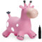 U&C Planet Hüpftier für Kinder Aufblasbare Giraffe Rosa Giraffe Hüpfer mit Handpumpe,Sprungpferd Hüpfspielzeug Geschenk für Kinder Alter 1-6