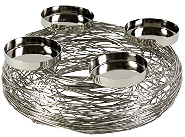 Advent-Leuchter Tangle Edelstahl 28 cm 4 Kerzenhalter Weihnacht Kranz