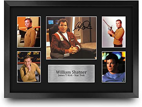 HWC Trading FR A3 William Shatner Star Trek Gifts gedrucktes signiertes Autogramm Bild für TV-Show-Fans – A3 gerahmt