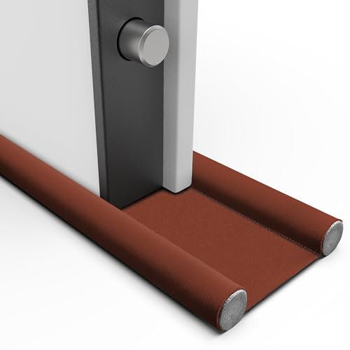 Paraspifferi Sottoporta per Porte Blindate e Porte Interne ed Esterne da 4,5 a 12 cm di spessore | Previene Spifferi e Infiltrazioni di Polvere, Acqua, Luce, Insetti e Rumori (Marrone, 100 cm)