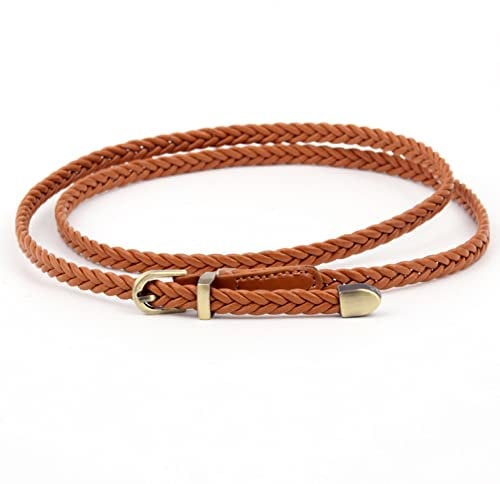 Vordpe Women Braided Waist Belt Fashion Thin Braided Waist Skinny Belt for Dress and Shirt Pants
