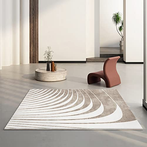 Teppich Kamin deko Wohnzimmer Balkon deko Braun beige geometrisches Design moderner weicher Teppich Kamin für Wohnzimmer 200x300cm