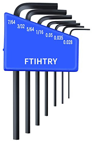 FTIHTRY Lot de 7 mini clés Allen hexagonales (SAE-chrome vanadium)