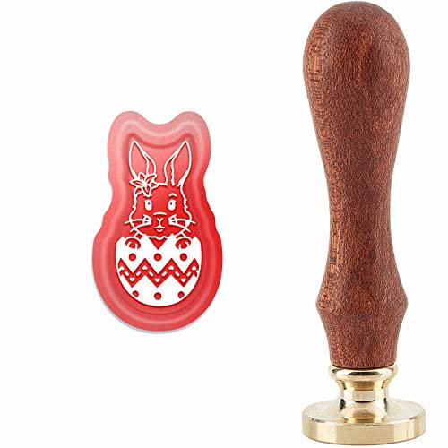 craspire Wachs-Siegel-Stempel Für Ostereier, Hase, Siegellack-Stempelkopf Mit Universellem Holzgriff Für Einladungen, Karten, Flaschen, Geschenk, Geschäft, Danke, Scrapbooking-Dekor