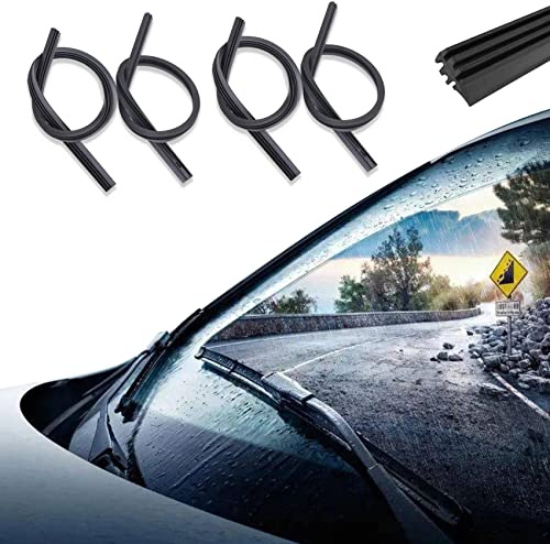 Middrivr 4PCS Wiper Blade Refill, 28 inch DIY Adjustable Universal Replacement Wiper Blade Refill Replacement for Front and Rear Windshield Wiper Baldes Rubber Strip for Most Car