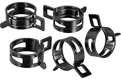 M METERXITY 5 Pack Feder Rohrschelle - Industriell Stahl Band Klemme Kraftstoffleitung(25mm Schwarz)