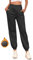 Famulily Women's High Waisted Thermal Sports Pants Loose Workout Yoga Lounge Active Cuffed Bottoms Schwarz L