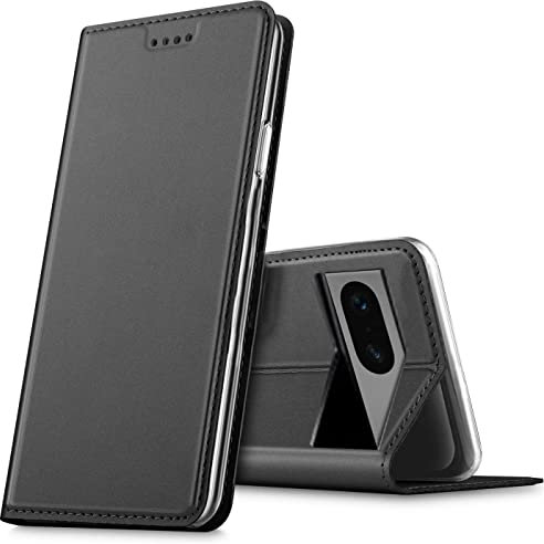 Verco Handyhülle für Google Pixel 7a, Premium Handy Flip Cover für Pixel 7a Hülle [integr. Magnet] Book Case PU Leder Tasche, Schwarz
