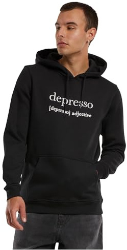 Mister Tee Herren Kapuzenpullover Depresso Hoody Black XS