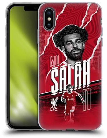Head Case Designs Offizielle Liverpool Football Club Mohamed Salah 2023/24 Erstes Team Soft Gel Handyhülle Hülle kompatibel mit Apple iPhone XS Max