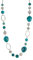 Bulinlin Silber Perplen Lang Kette für Damen Boho Statement Chain Halskette Modeschmuck Geburtstagsgeschenke für Frauen (52-Sea Green)