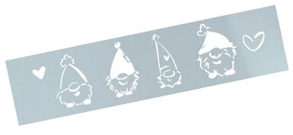 Schablone Wichtel Line - Stencil Motivschablone Gnome Weihnachtswichtel Malvorlage - Karten Airbrush Textildesign Küche Backen Deko - zAcheR-fineT