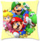 Oirigaga Super Bros Kissenbezug, Kinder Kopfkissenbezug Cartoon Kissenhülle Superweicher Plüsch Zierkissenbezüge mit Doppelseitiges Muster und Verstecktem Reißverschluss für Sofa Bett Stuhl, 45x45cm