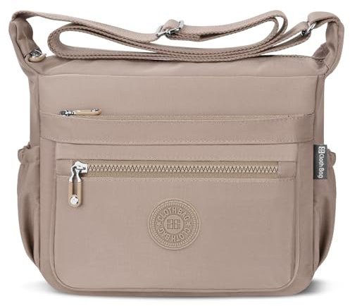 JUYANO Umhängetasche Damen Mittelgroß, Nylon Wasserdicht Handtasche Damen mit mehreren Taschen Leichte Crossbody Bag Damen Verstellbarer Breitem Freizeit für Einkaufen Reisen Schule
