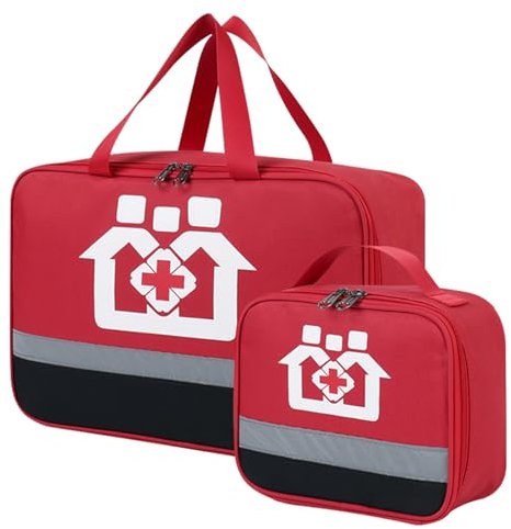 Borsa per Medicinali - 2 Pezzi, Impermeabile, Grande Capacità, Primo Soccorso, Emergenza, Vuota per Scuola, Viaggi, Campeggio, Escursionismo