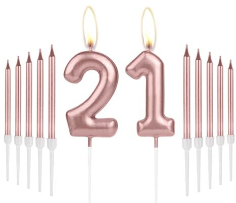 90th Birthday Candles, Rose Gold Number 90 Candle for Cake, Rose Gold Long Candles Cake Topper for Women Men Birthday Party 90th Wedding Anniversary Decorations