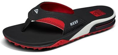 Reef Fanning Pregame Men's Flip Flops Black Red Water Friendly Sandals UK Size 11